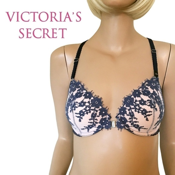 Victoria's Secret Dream Angels Bra Lined Lacy Racerback Wired Padded Front Close - Picture 10 of 12